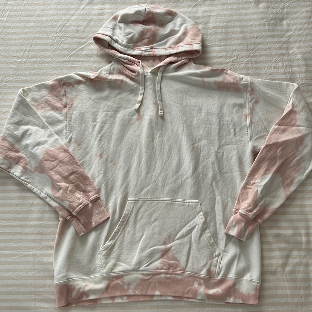 Pink & white tie dye hoodie